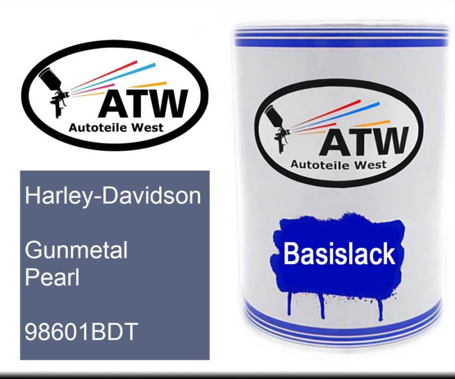 Harley-Davidson, Gunmetal Pearl, 98601BDT: 500ml Lackdose, von ATW Autoteile West.